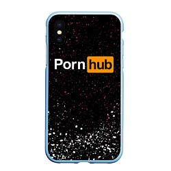 Чехол iPhone XS Max матовый PornHub, цвет: 3D-голубой