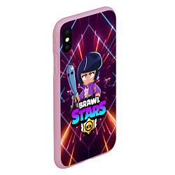 Чехол iPhone XS Max матовый BRAWL STARS BIBI, цвет: 3D-розовый — фото 2