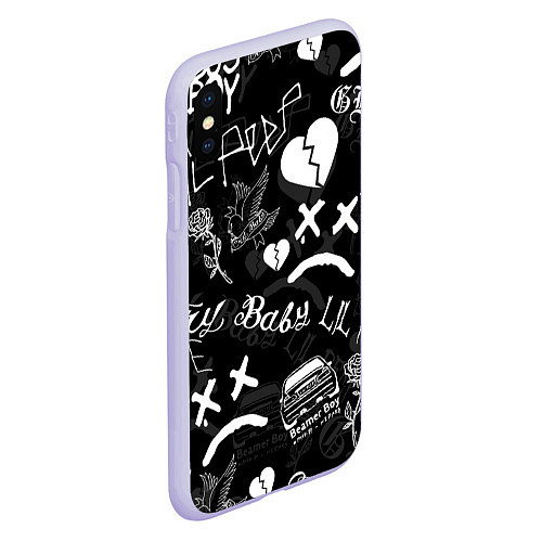 Чехол iPhone XS Max матовый LIL PEEP / 3D-Светло-сиреневый – фото 2