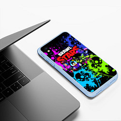 Чехол iPhone XS Max матовый BRAWL STARS, цвет: 3D-голубой — фото 2