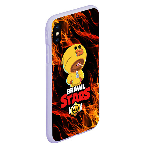 Чехол iPhone XS Max матовый BRAWL STARS SALLY LEON / 3D-Светло-сиреневый – фото 2