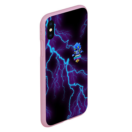 Чехол iPhone XS Max матовый Brawl Stars LEON / 3D-Розовый – фото 2