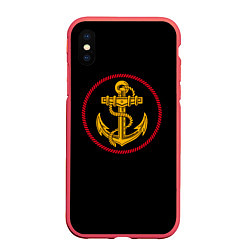 Чехол iPhone XS Max матовый ВМФ, цвет: 3D-красный