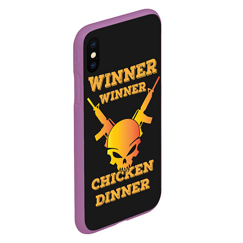 Чехол iPhone XS Max матовый Winner Chicken Dinner / 3D-Фиолетовый – фото 2