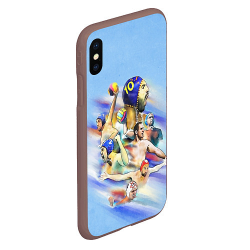 Чехол iPhone XS Max матовый Water polo players / 3D-Коричневый – фото 2