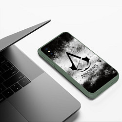 Чехол iPhone XS Max матовый Assassin’s Creed, цвет: 3D-темно-зеленый — фото 2