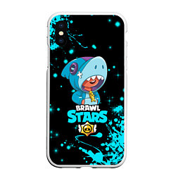 Чехол iPhone XS Max матовый BRAWL STARS LEON SHARK