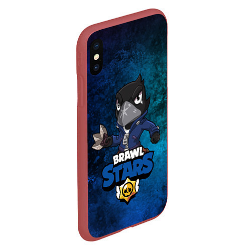 Чехол iPhone XS Max матовый Brawl Stars CROW / 3D-Красный – фото 2