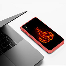 Чехол iPhone XS Max матовый Fire, цвет: 3D-красный — фото 2