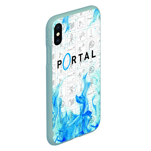 Чехол iPhone XS Max матовый PORTAL / 3D-Мятный – фото 2