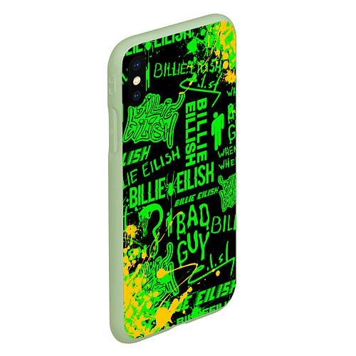 Чехол iPhone XS Max матовый BILLIE EILISH / 3D-Салатовый – фото 2