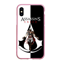 Чехол iPhone XS Max матовый Assassin’s Creed, цвет: 3D-розовый