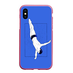 Чехол iPhone XS Max матовый Dive, цвет: 3D-малиновый