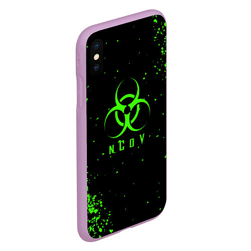 Чехол iPhone XS Max матовый NCoV / 3D-Сиреневый – фото 2