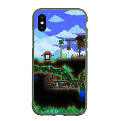 Чехол iPhone XS Max матовый TERRARIA, цвет: 3D-темно-зеленый