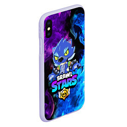 Чехол iPhone XS Max матовый BRAWL STARS LEON, цвет: 3D-светло-сиреневый — фото 2