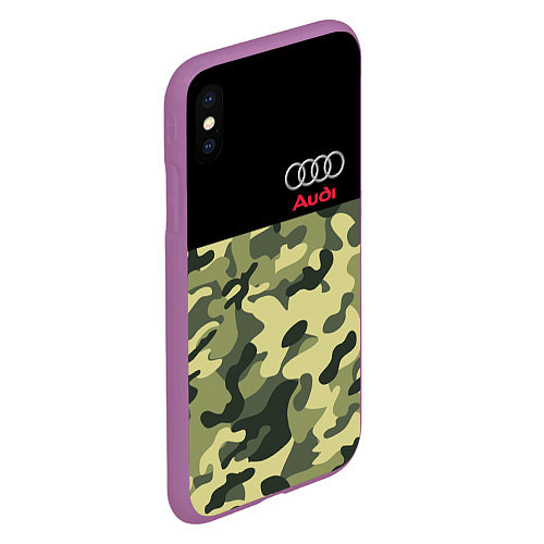 Чехол iPhone XS Max матовый AUDI / 3D-Фиолетовый – фото 2