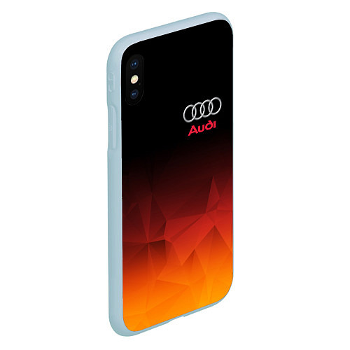 Чехол iPhone XS Max матовый AUDI / 3D-Голубой – фото 2