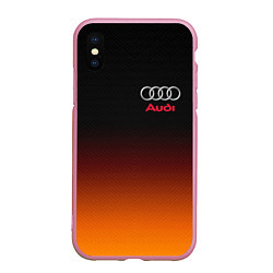 Чехол iPhone XS Max матовый AUDI, цвет: 3D-розовый