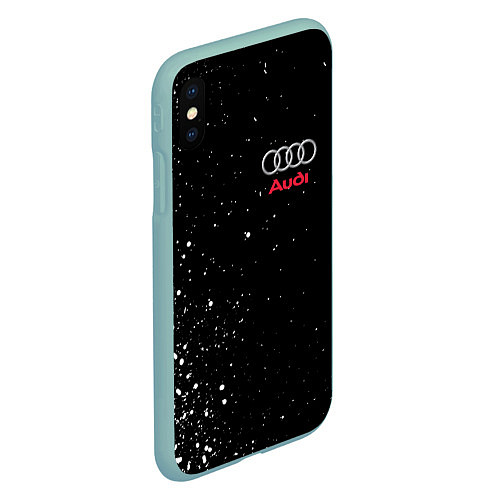 Чехол iPhone XS Max матовый AUDI / 3D-Мятный – фото 2