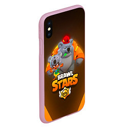 Чехол iPhone XS Max матовый BRAWL STARS COALA NITA, цвет: 3D-розовый — фото 2