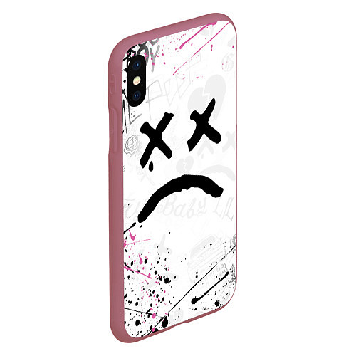 Чехол iPhone XS Max матовый LIL PEEP / 3D-Малиновый – фото 2