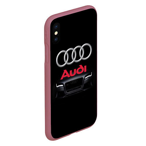 Чехол iPhone XS Max матовый AUDI / 3D-Малиновый – фото 2