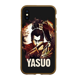 Чехол iPhone XS Max матовый Yasuo, цвет: 3D-коричневый