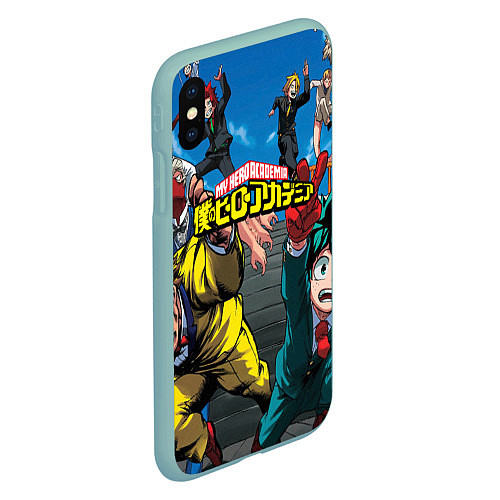 Чехол iPhone XS Max матовый My Hero Academia все герои / 3D-Мятный – фото 2