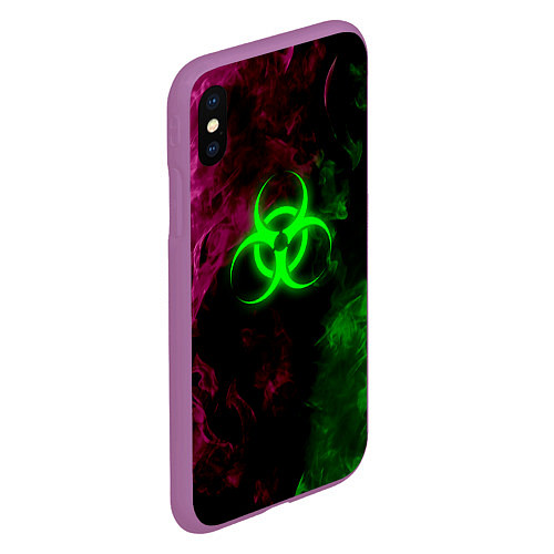 Чехол iPhone XS Max матовый NCoV / 3D-Фиолетовый – фото 2