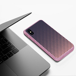 Чехол iPhone XS Max матовый Dots pattern, цвет: 3D-розовый — фото 2