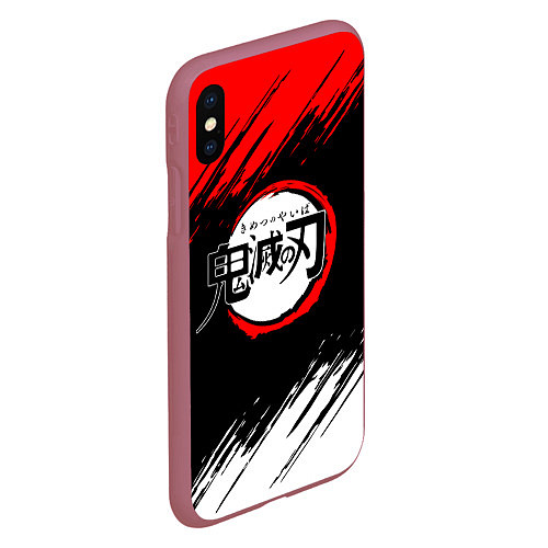 Чехол iPhone XS Max матовый KIMETSU NO YAIBA / 3D-Малиновый – фото 2