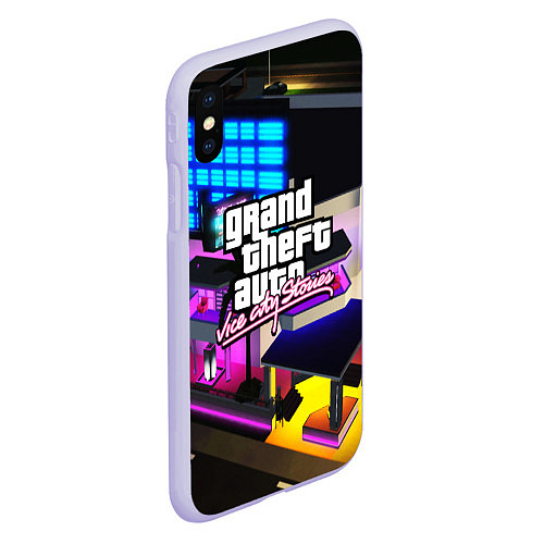 Чехол iPhone XS Max матовый GTA:VICE CITY / 3D-Светло-сиреневый – фото 2