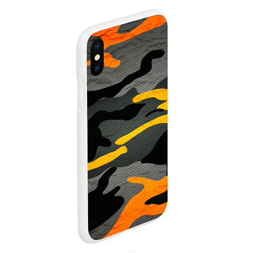 Чехол iPhone XS Max матовый КАМУФЛЯЖ АРМЕЙСКИЙ / 3D-Белый – фото 2