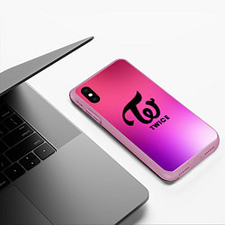 Чехол iPhone XS Max матовый TWICE, цвет: 3D-розовый — фото 2
