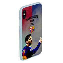 Чехол iPhone XS Max матовый Messi, цвет: 3D-голубой — фото 2