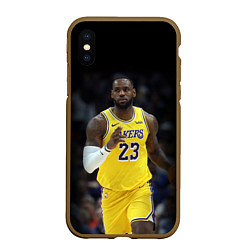 Чехол iPhone XS Max матовый Леброн Джеймс, цвет: 3D-коричневый