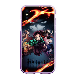 Чехол iPhone XS Max матовый KIMETSU NO YAIBA, цвет: 3D-сиреневый