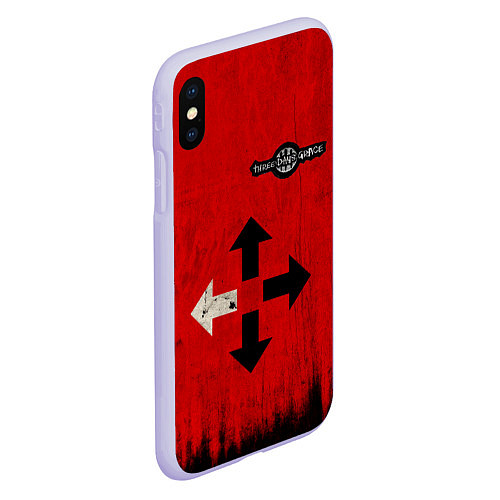 Чехол iPhone XS Max матовый THREE DAYS GRACE RED / 3D-Светло-сиреневый – фото 2