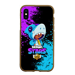 Чехол iPhone XS Max матовый Brawl Stars Leon Shark