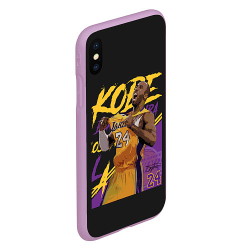 Чехол iPhone XS Max матовый Kobe Bryant / 3D-Сиреневый – фото 2