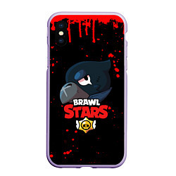 Чехол iPhone XS Max матовый BRAWL STARS CROW, цвет: 3D-светло-сиреневый