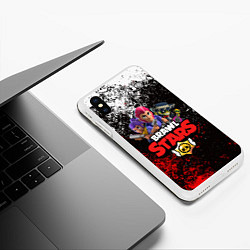 Чехол iPhone XS Max матовый BRAWL STARS, цвет: 3D-белый — фото 2
