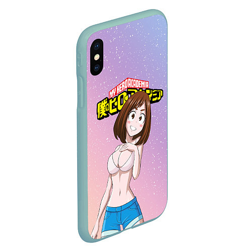 Чехол iPhone XS Max матовый MY HERO ACADEMIA / 3D-Мятный – фото 2