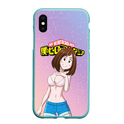 Чехол iPhone XS Max матовый MY HERO ACADEMIA, цвет: 3D-мятный