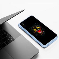 Чехол iPhone XS Max матовый Ротвейлер, цвет: 3D-голубой — фото 2