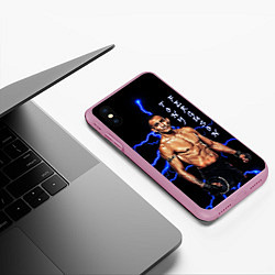 Чехол iPhone XS Max матовый TONY FERGUSON, цвет: 3D-розовый — фото 2