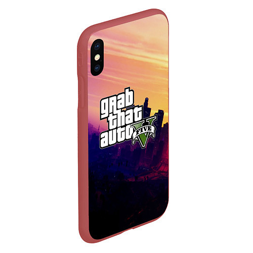 Чехол iPhone XS Max матовый GTA 5 / 3D-Красный – фото 2