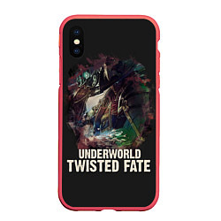 Чехол iPhone XS Max матовый Twisted Fate, цвет: 3D-красный