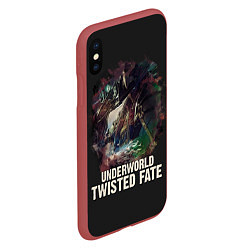 Чехол iPhone XS Max матовый Twisted Fate, цвет: 3D-красный — фото 2